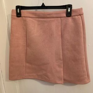 Pink velvet skirt